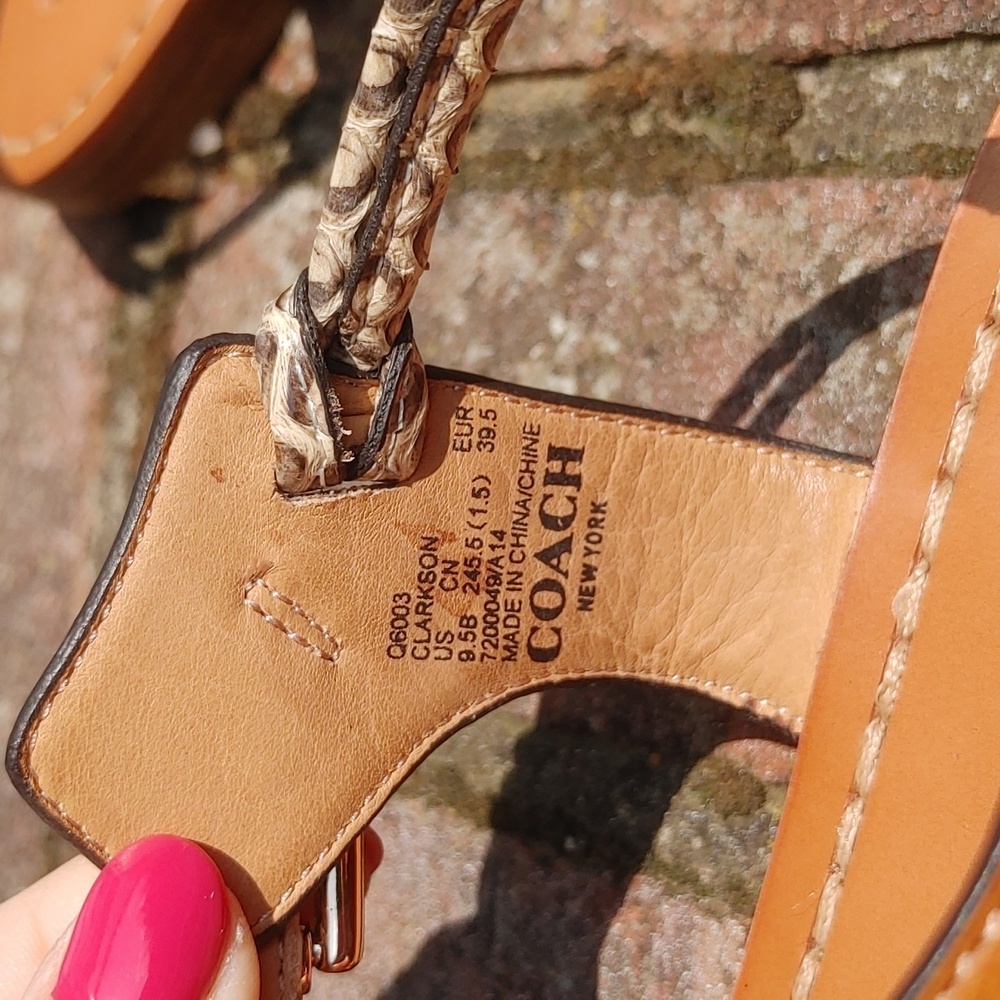 Coach Embossed Animal Print Clarkson T-Strap Sandals Size 9.5 (1712) - Picture 9 of 9